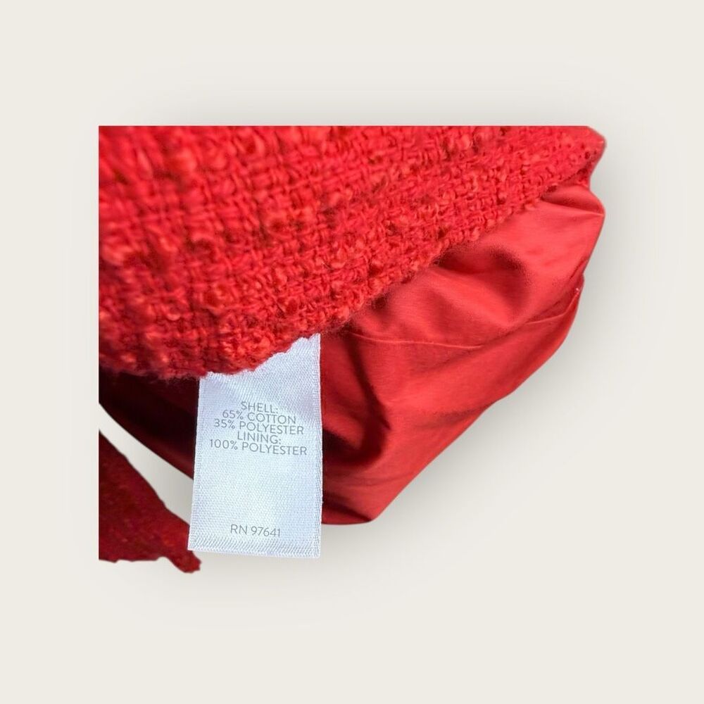 J.Jill Ruby Red Textured Tweed Button Front Fring… - image 4
